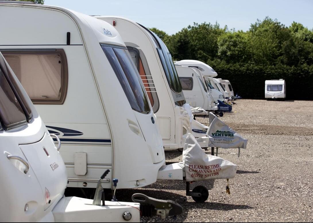 Secure caravan storage area with CCTV monitoring